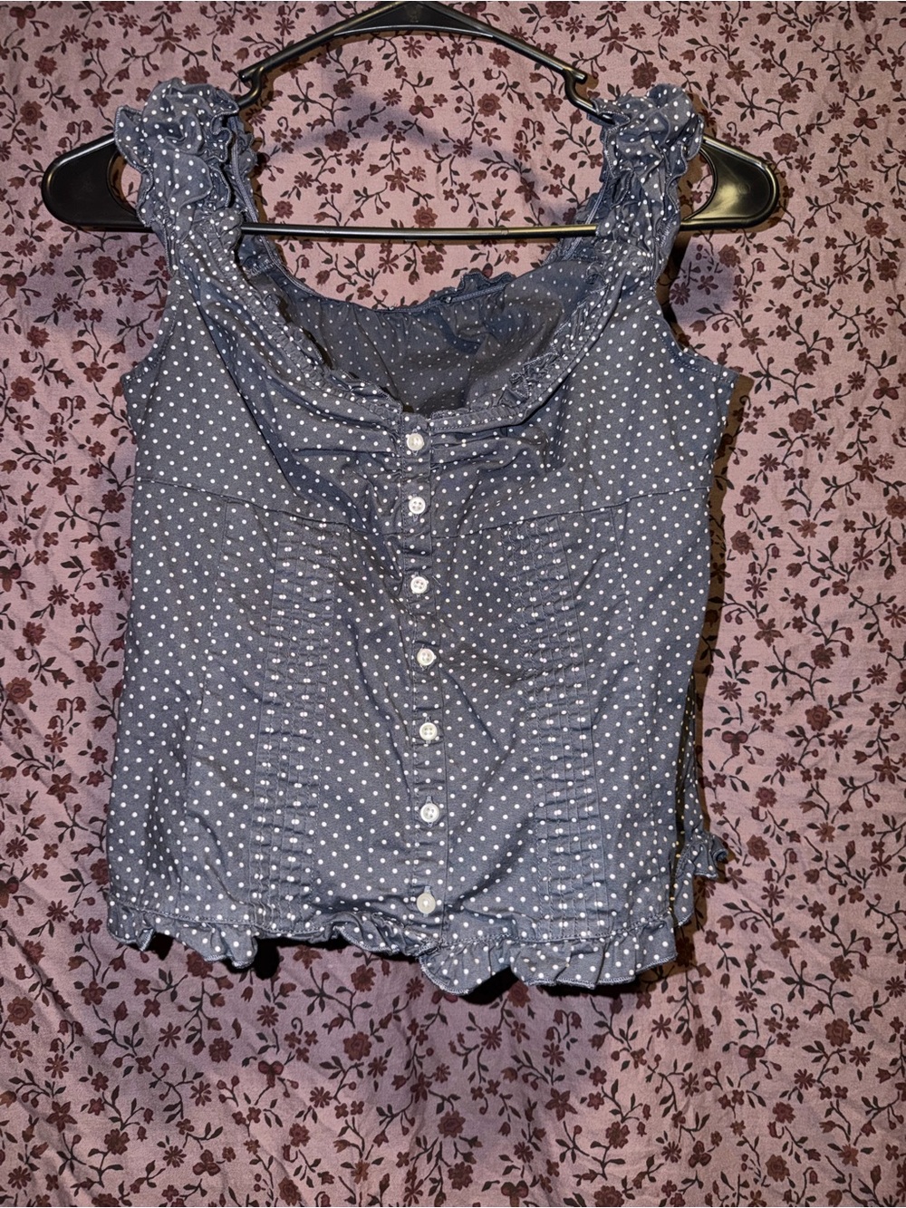 Blue and white cotton Brandy Melville top